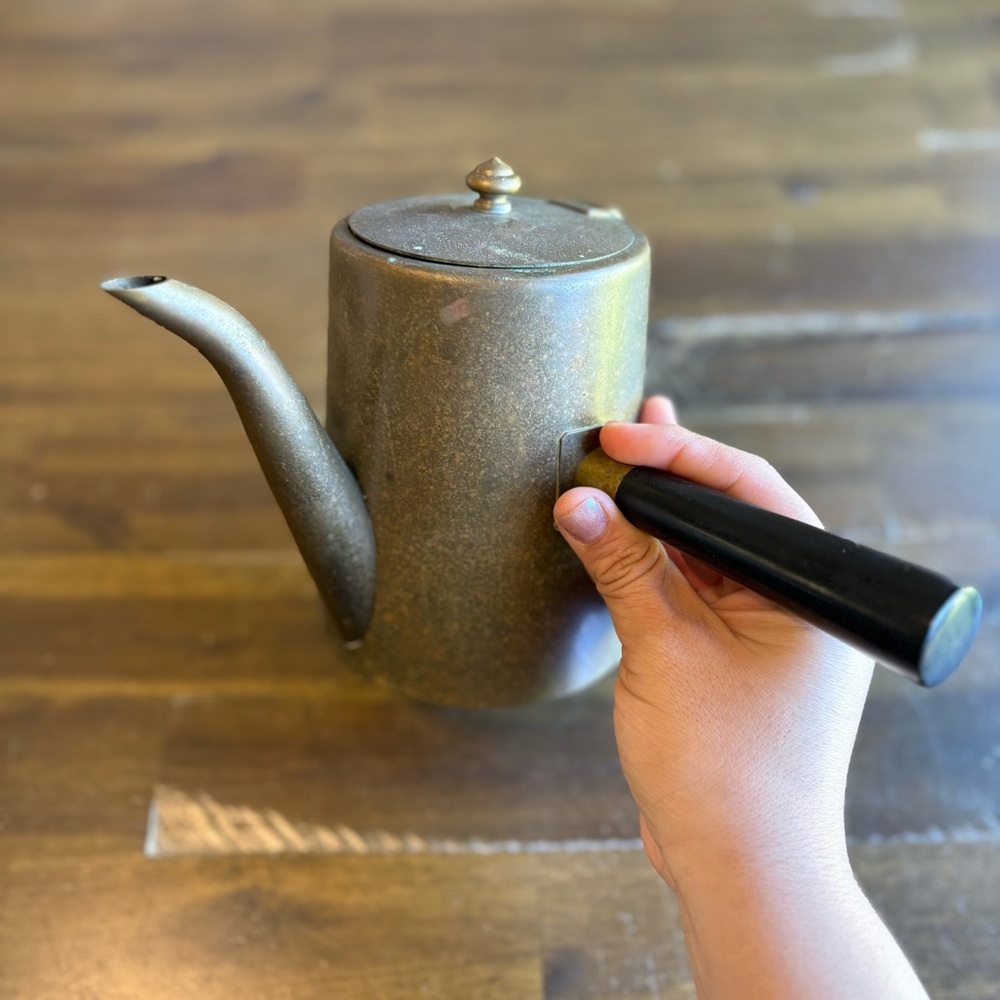 Vintage Turkish Style Brass Tea Pot Mid Century Modern Brass Server Coffee